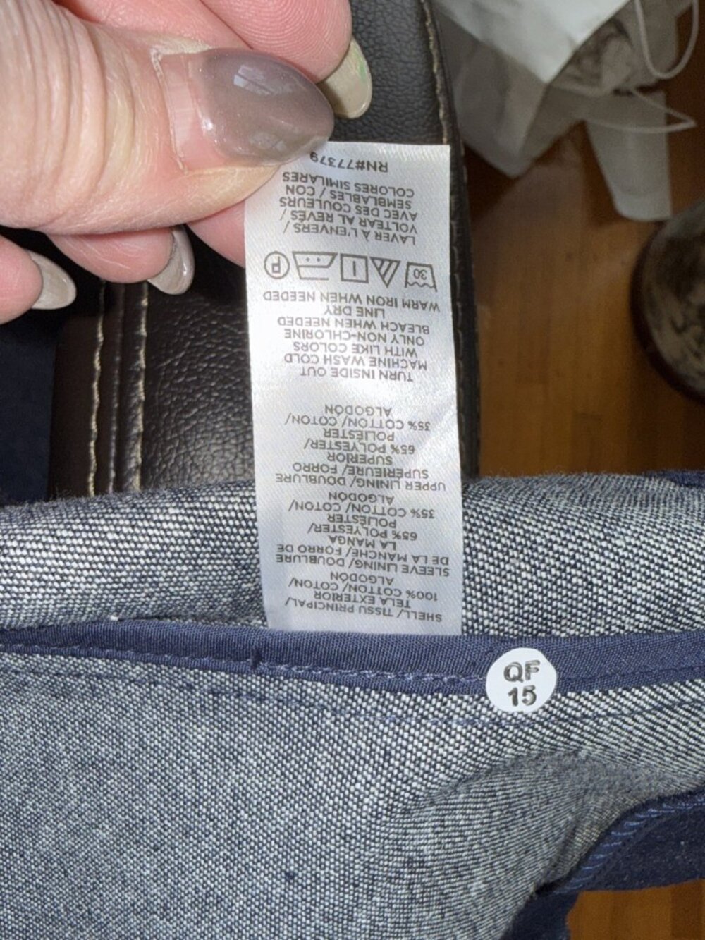 Ann Taylor Loft Navy Blue Heavy Chambray Denim, Double Breasted Blazer Jacket 2 - Picture 13 of 16
